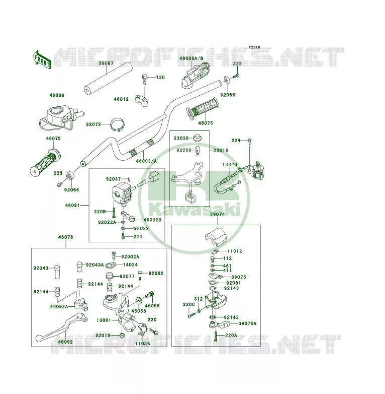 GUIDON Kawasaki QUAD 250 1996 KSF250  KSF250-A10
