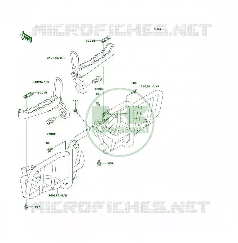 REPOSE PIED Kawasaki QUAD 250 1996 KSF250  KSF250-A10