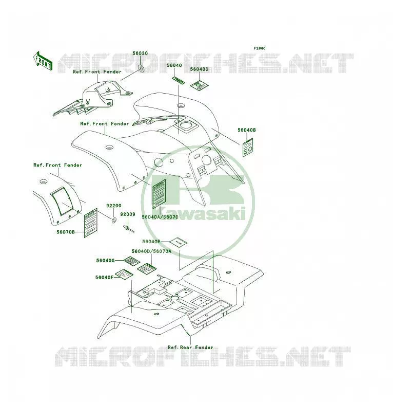LABEL Kawasaki QUAD 250 1998 KSF250  KSF250-A12