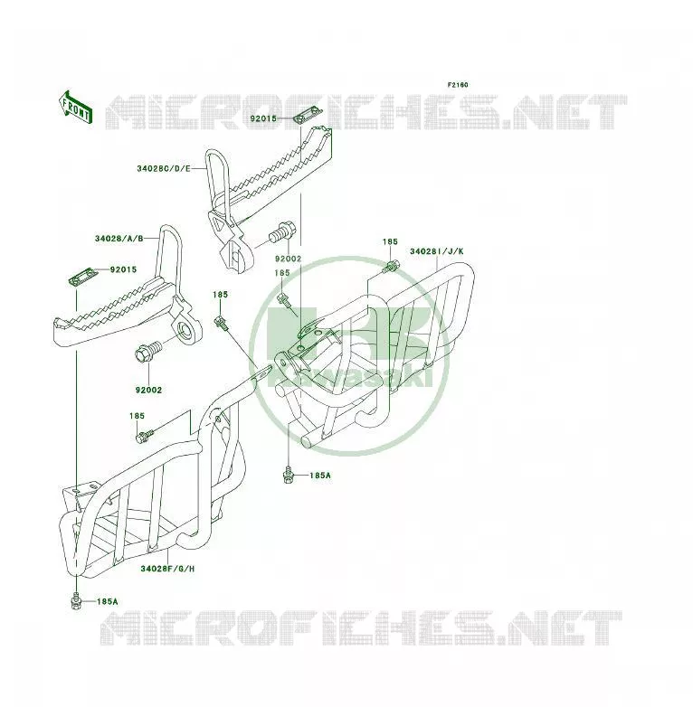 REPOSE PIED Kawasaki QUAD 250 1998 KSF250  KSF250-A12