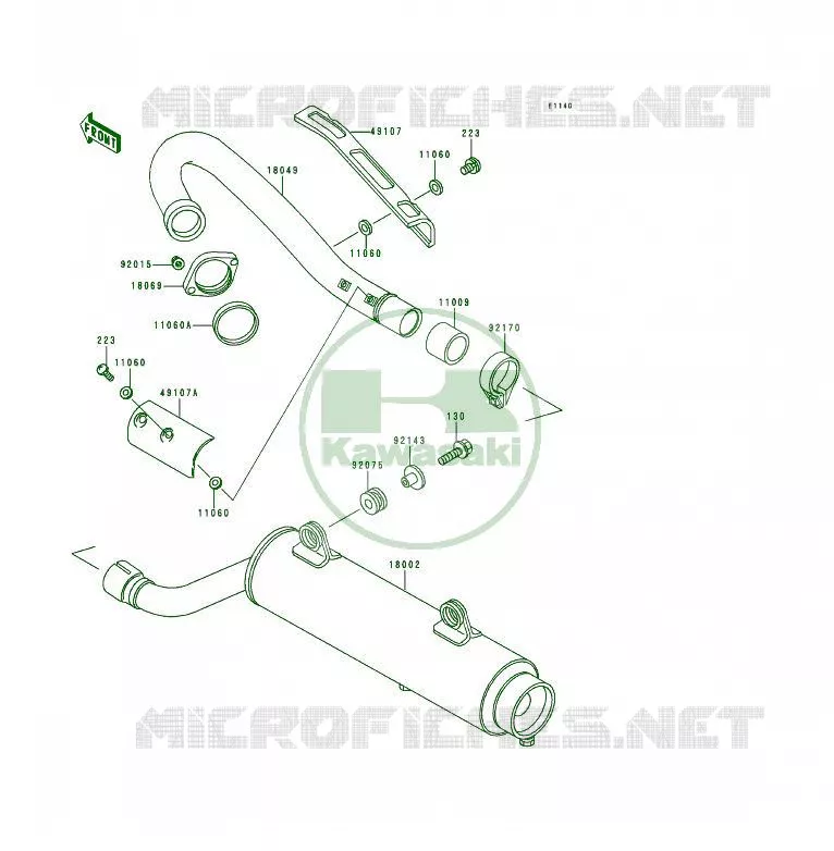 &Eacute;CHAPPEMENT Kawasaki QUAD 250 1999 KSF250  KSF250-A13