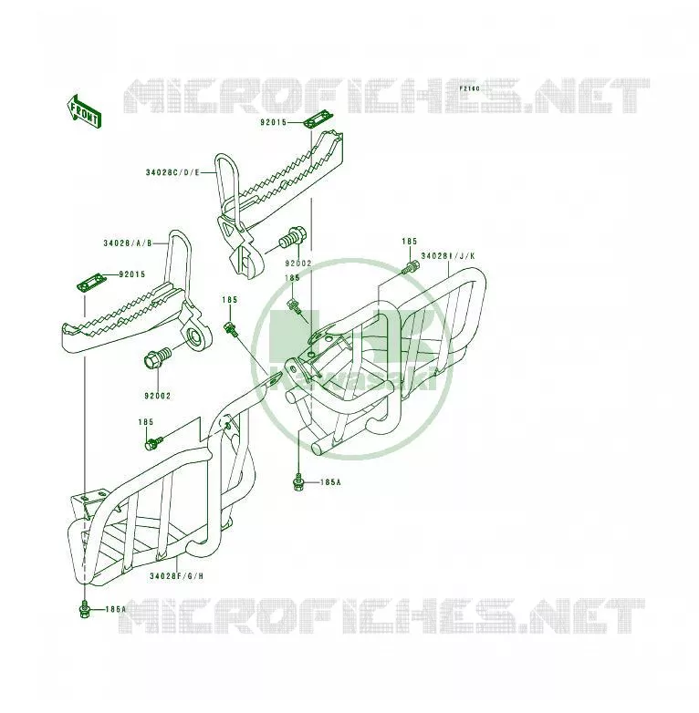 REPOSE PIED Kawasaki QUAD 250 1999 KSF250  KSF250-A13