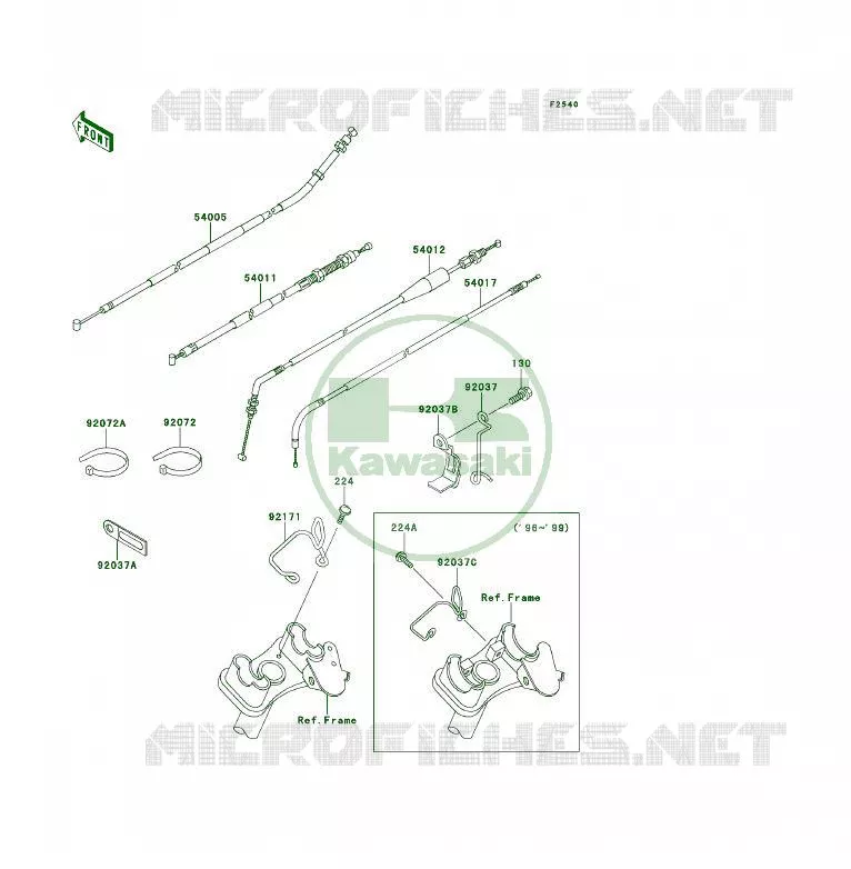 CABLES Kawasaki QUAD 250 2000 KSF250  KSF250-A14