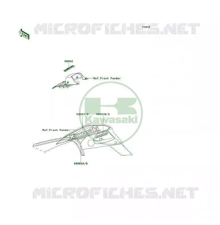 STICKER Kawasaki QUAD 250 2000 KSF250  KSF250-A14
