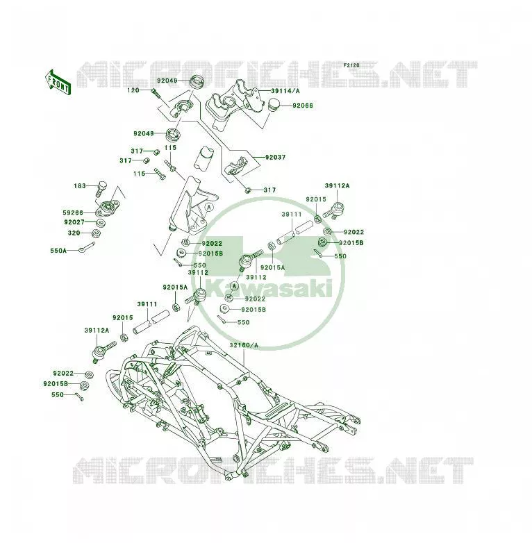 CH&Acirc;SSIS Kawasaki QUAD 250 2002 KSF250  KSF250-A16