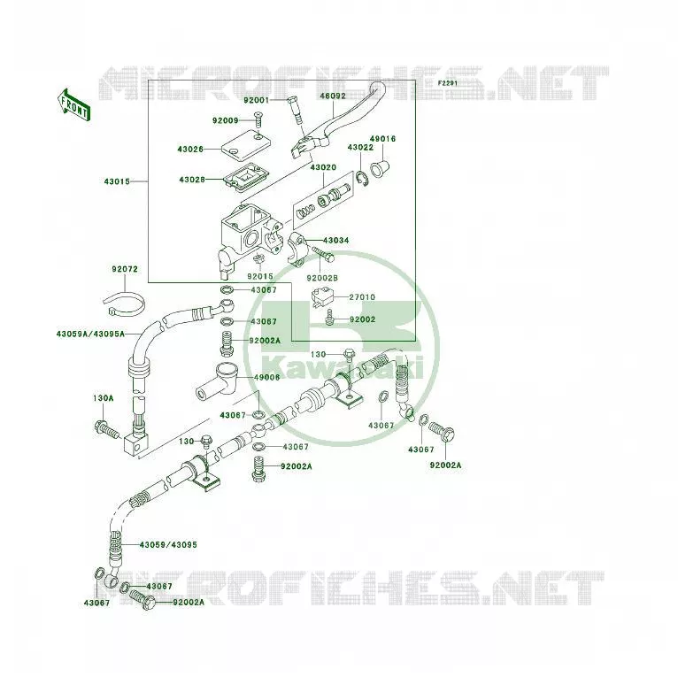 MAITRE CYLINDRE AV Kawasaki QUAD 250 2002 KSF250  KSF250-A16