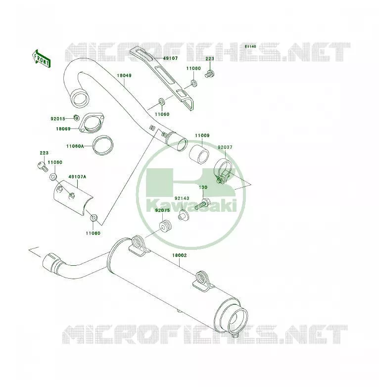 &Eacute;CHAPPEMENT Kawasaki QUAD 250 2003 KFX250  KSF250-A17