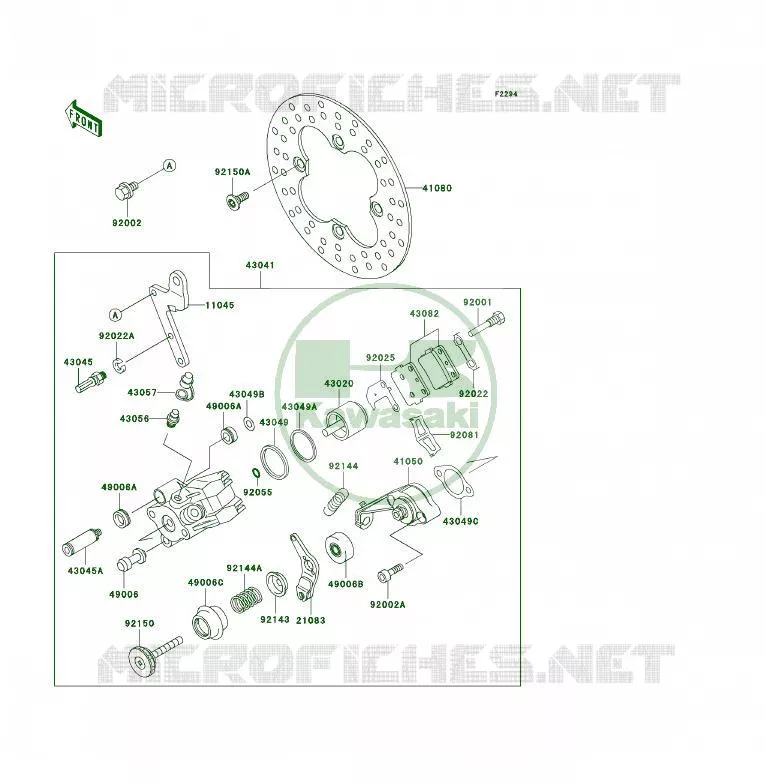 FREIN ARRIERE Kawasaki QUAD 250 2003 KSF250  KSF250-A17