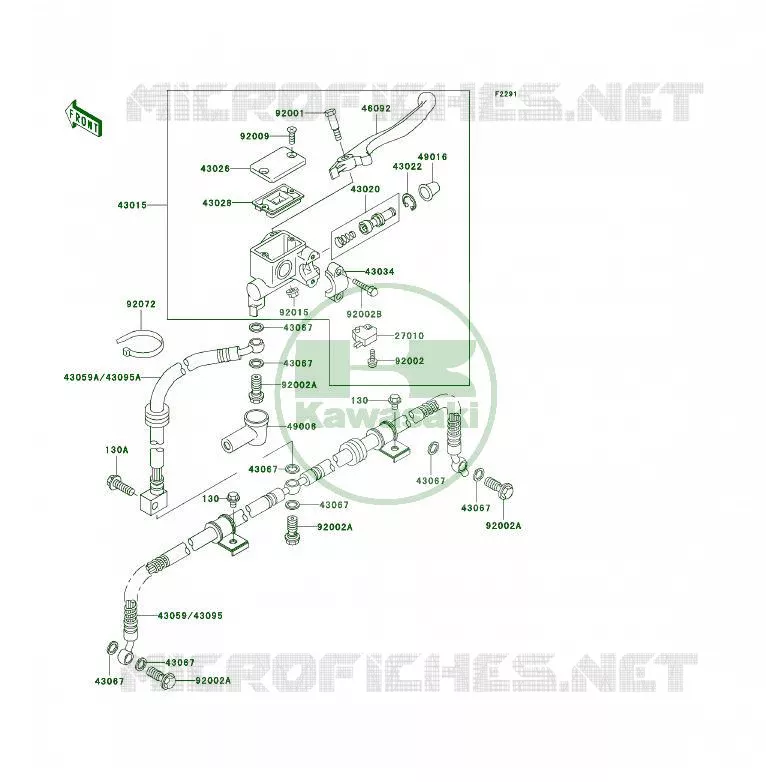 MAITRE CYLINDRE AV Kawasaki QUAD 250 2003 KSF250  KSF250-A17