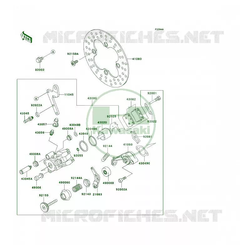 FREIN ARRIERE Kawasaki QUAD 250 2004 KSF250  KSF250-A18