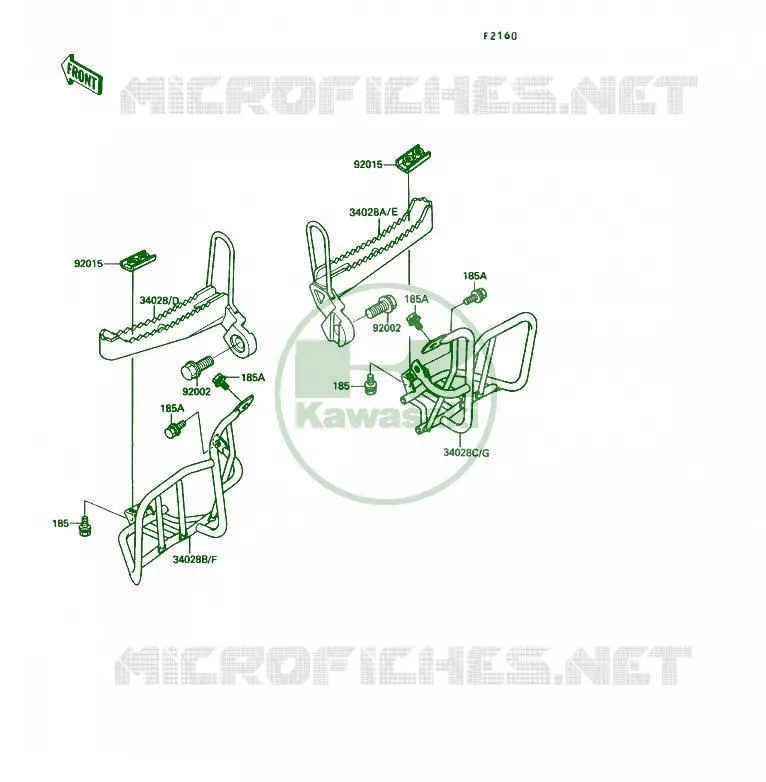 REPOSE PIED Kawasaki QUAD 250 1989 KSF250  KSF250-A3