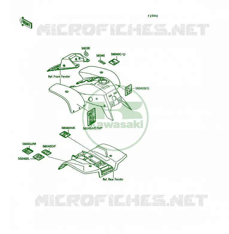 LABEL Kawasaki QUAD 250 1990 KSF250  KSF250-A4