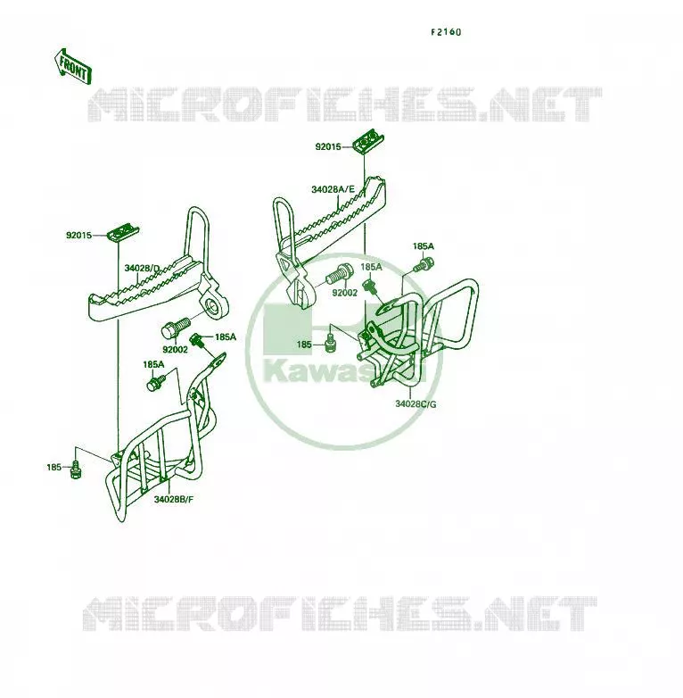 REPOSE PIED Kawasaki QUAD 250 1991 KSF250  KSF250-A5