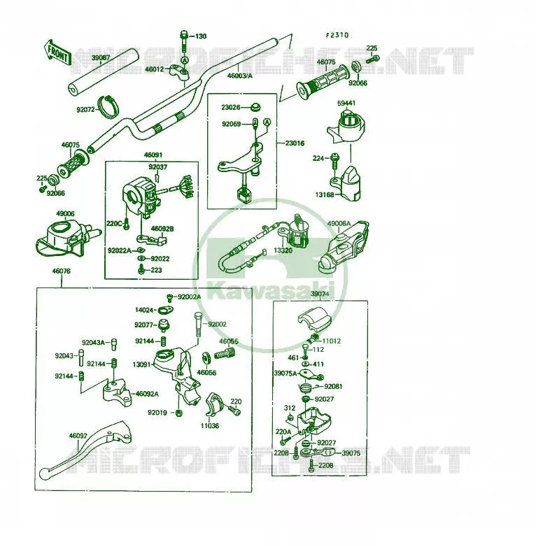 GUIDON Kawasaki QUAD 250 1993 KSF250  KSF250-A7