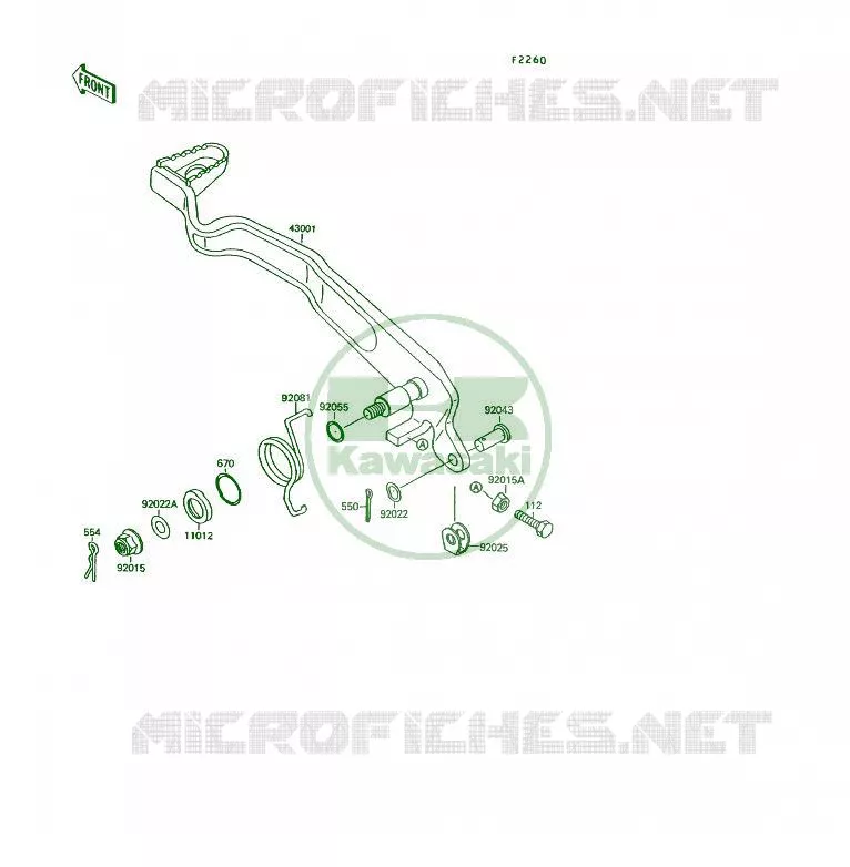 PEDALE DE FREIN Kawasaki QUAD 250 1994 KSF250  KSF250-A8