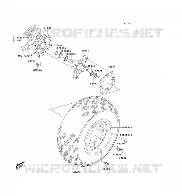 MOYEU AVANT Kawasaki QUAD 400 2003 KFX400  KSF400-A1