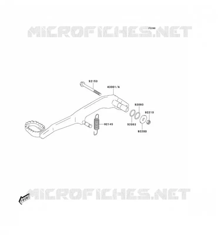 PEDALE DE FREIN Kawasaki QUAD 400 2003 KFX400  KSF400-A1