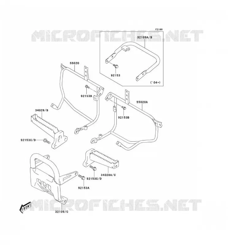 REPOSE PIED Kawasaki QUAD 400 2004 KFX400  KSF400-A2