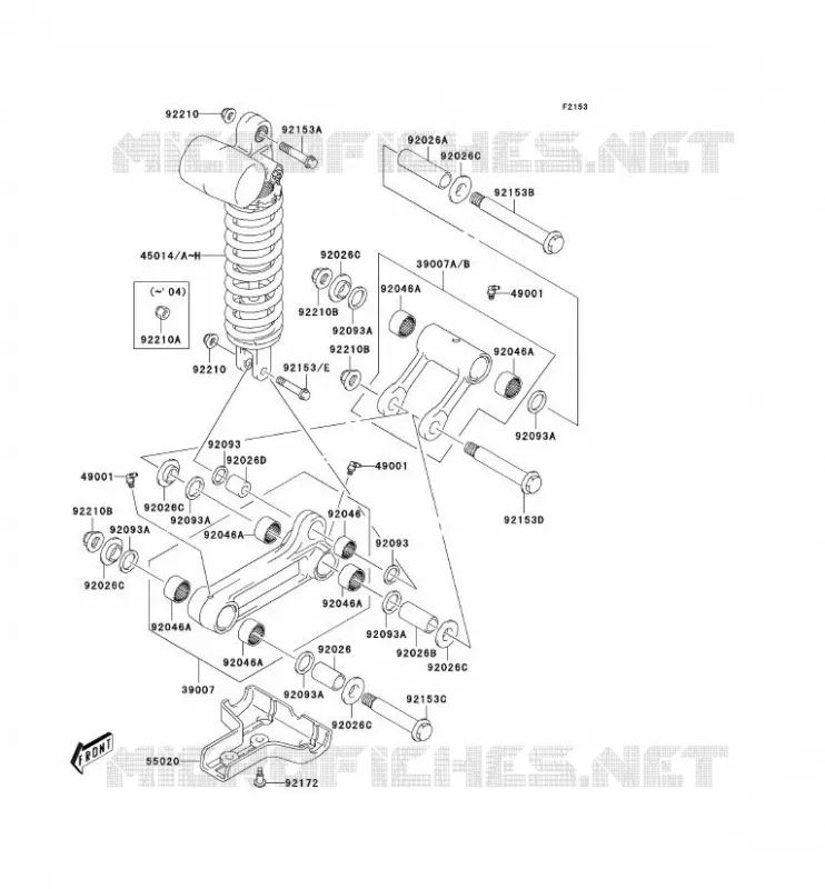 SUSPENSION ARRI&Egrave;RE Kawasaki QUAD 400 2004 KFX400  KSF400-A2