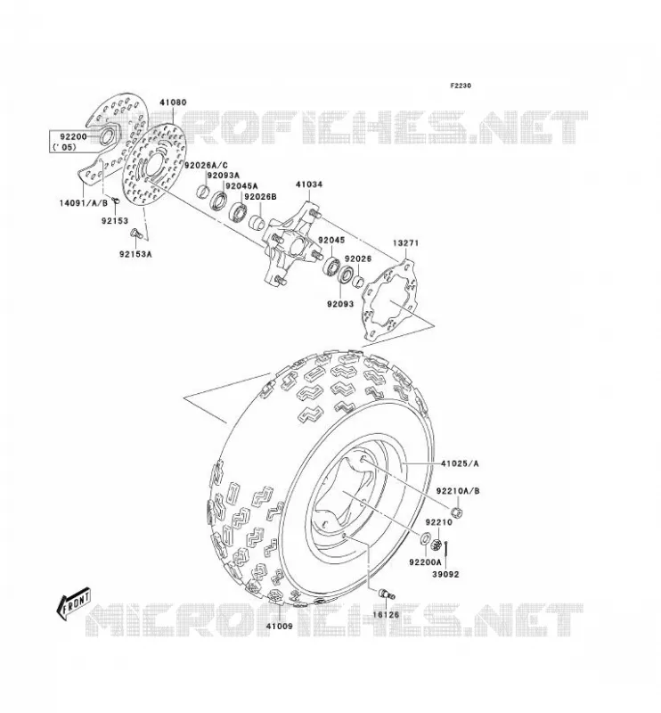 MOYEU AVANT Kawasaki QUAD 400 2004 KFX400  KSF400-A2