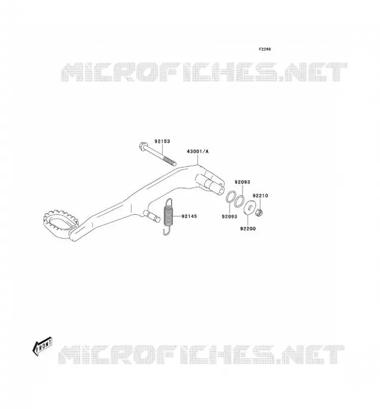 PEDALE DE FREIN Kawasaki QUAD 400 2004 KFX400  KSF400-A2