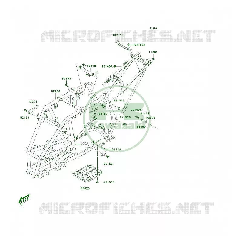 CH&Acirc;SSIS Kawasaki QUAD 400 2006 KFX400  KSF400A6F