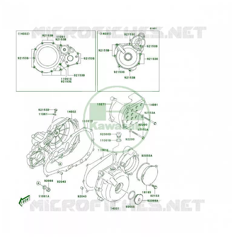 COUVERCLES MOTEUR Kawasaki QUAD 400 2006 KFX400  KSF400A6F