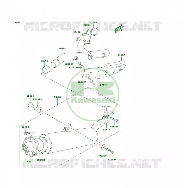 &Eacute;CHAPPEMENT Kawasaki QUAD 400 2006 KFX400  KSF400A6F