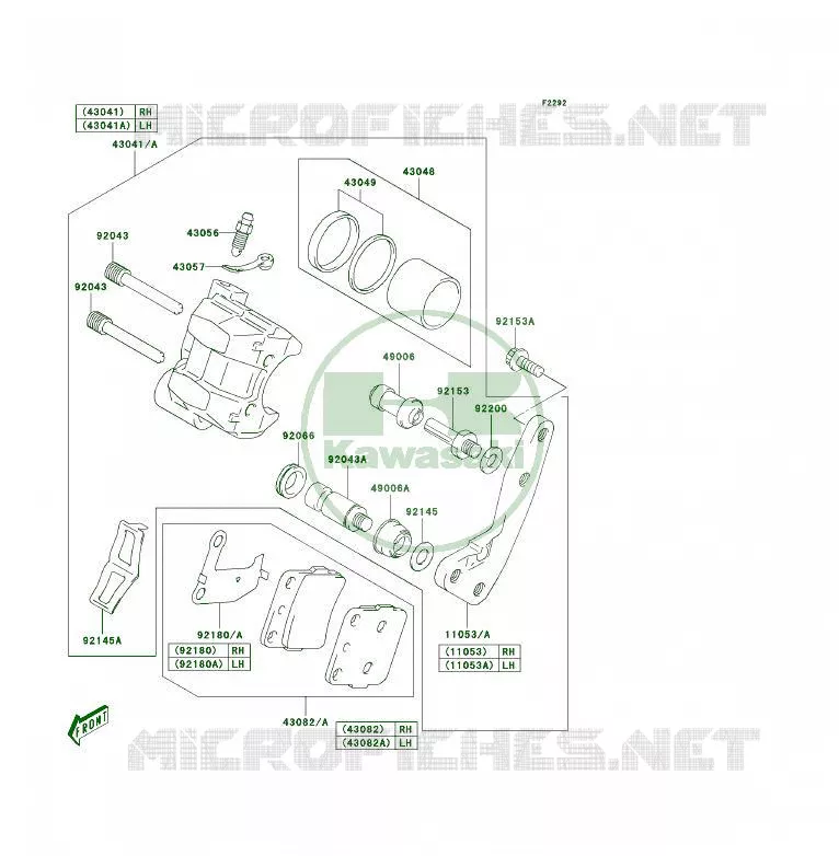 FREIN AVANT Kawasaki QUAD 400 2006 KFX400  KSF400A6F