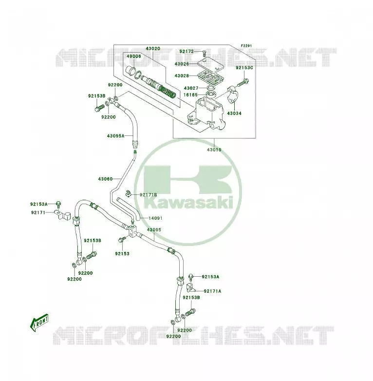 MAITRE CYLINDRE AV Kawasaki QUAD 400 2006 KFX400  KSF400A6F