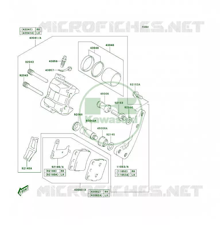 FREIN AVANT Kawasaki QUAD 400 2006 KFX400  KSF400A6F