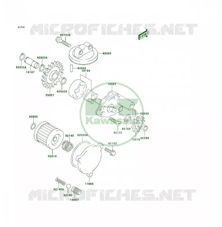 POMPE A HUILE/FILTRE &Agrave; HUILE Kawasaki QUAD 400 2006 KFX400  KSF400A6F