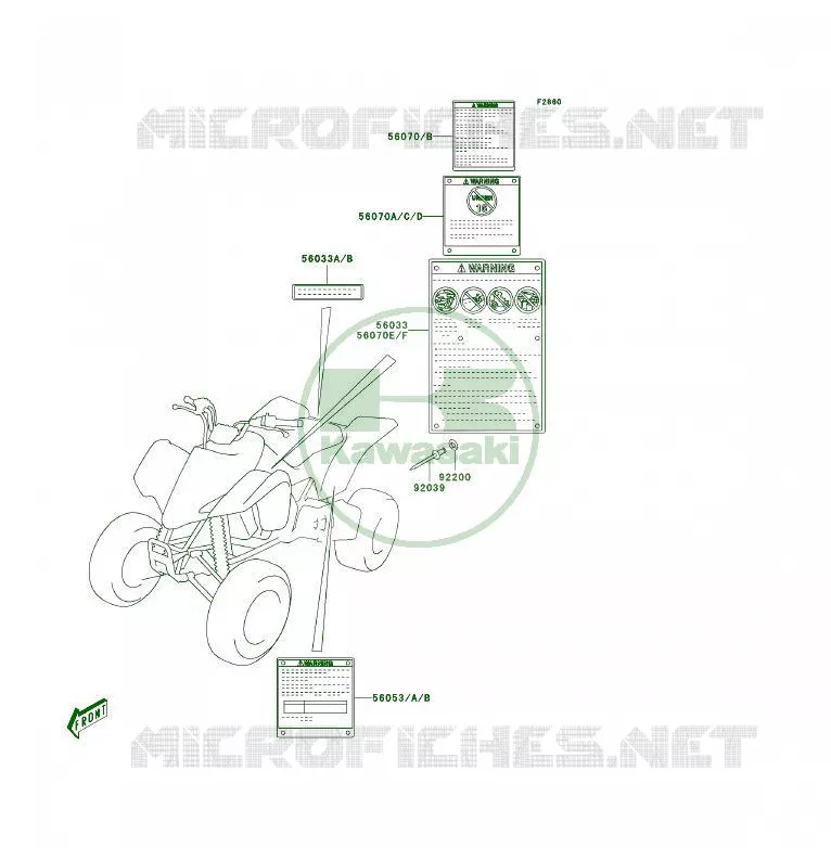 LABEL Kawasaki QUAD 400 2006 KFX400  KSF400A6F