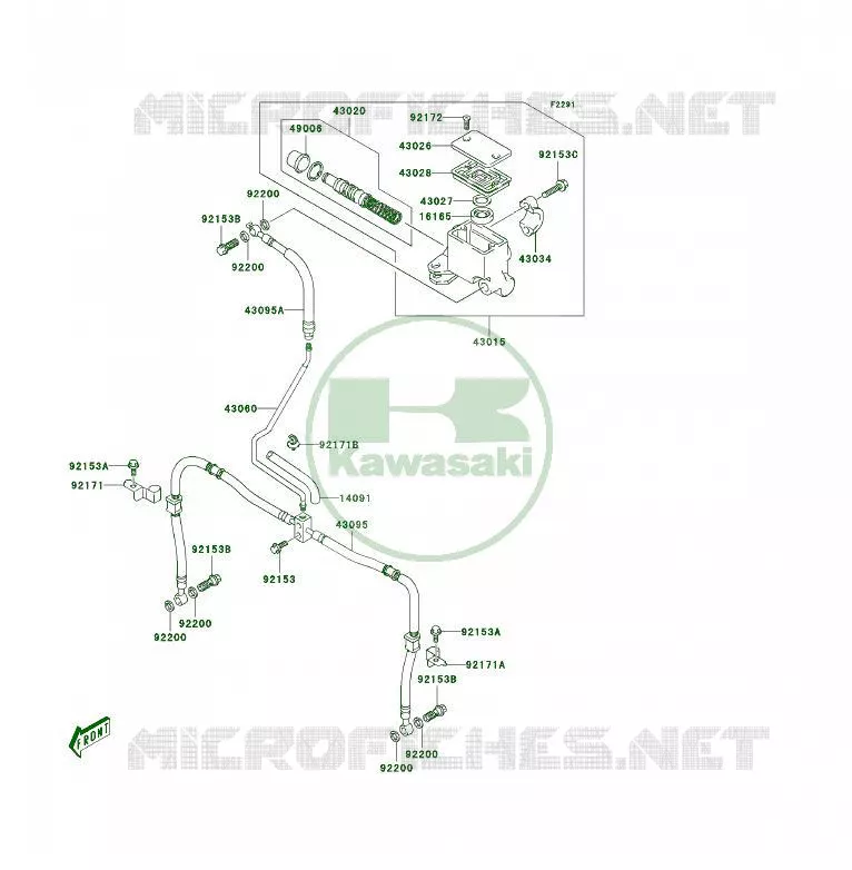 MAITRE CYLINDRE AV Kawasaki QUAD 400 2006 KFX400  KSF400A6F