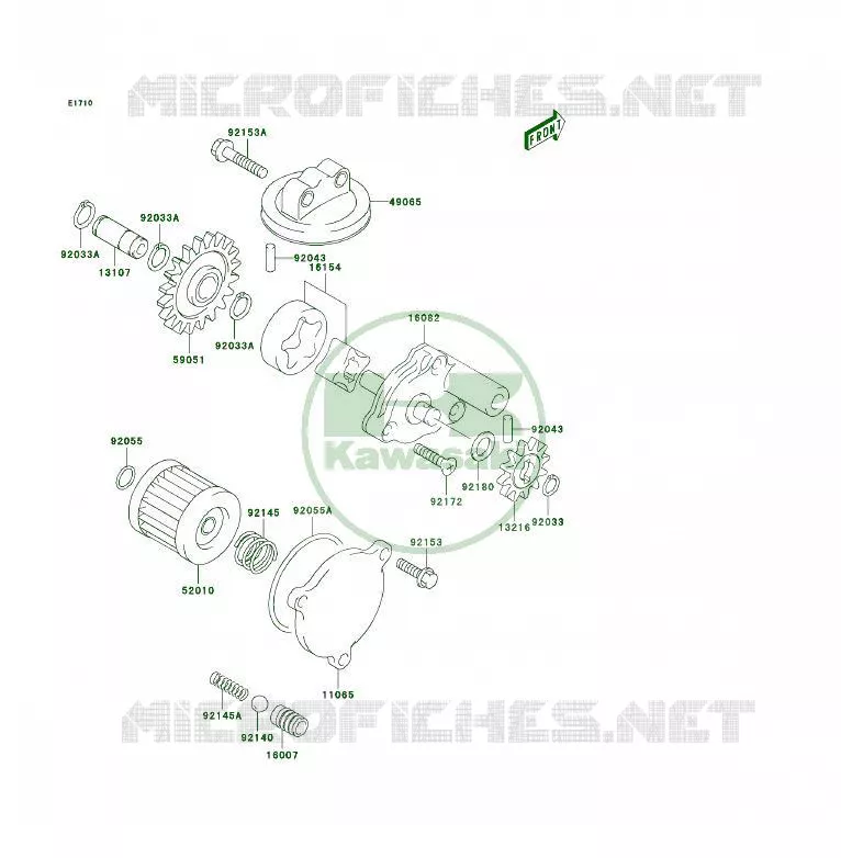 POMPE A HUILE Kawasaki QUAD 400 2006 KFX400  KSF400A6F
