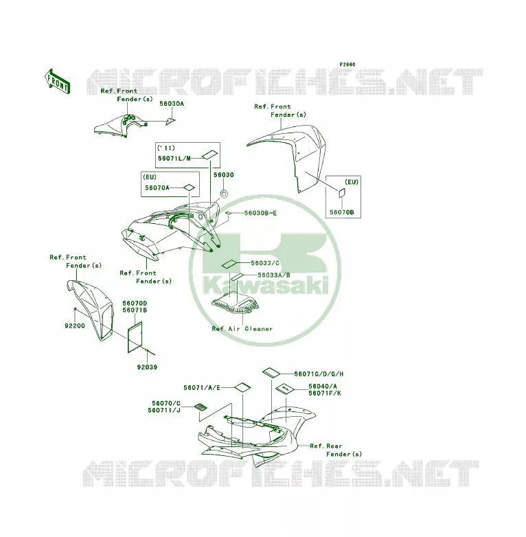LABEL Kawasaki QUAD 450 2008 KFX450R  KSF450B8F