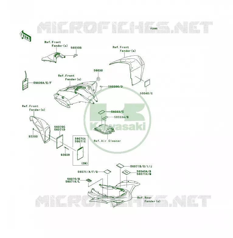 LABEL Kawasaki QUAD 450 2008 KFX450R  KSF450B8F