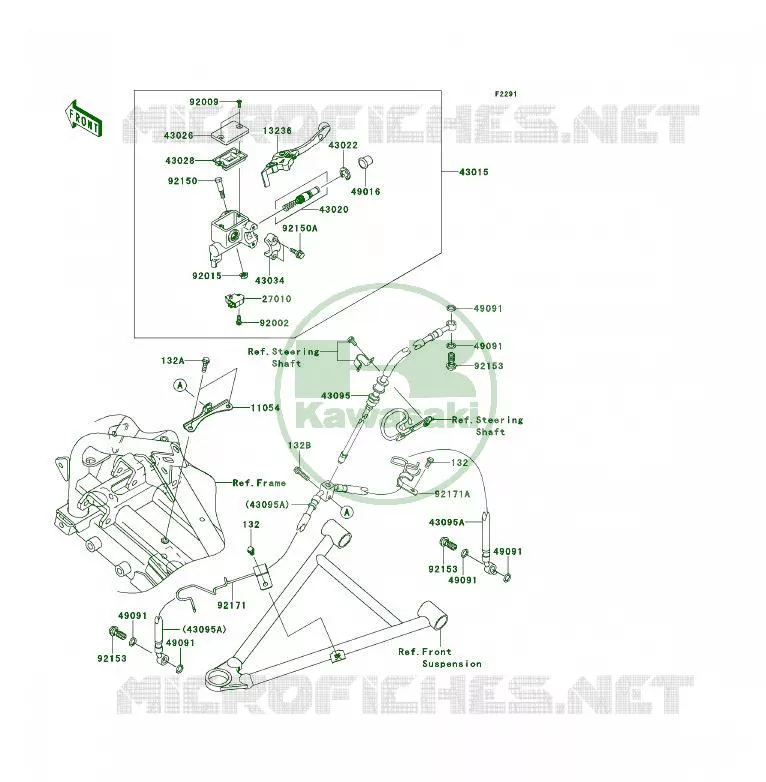 MAITRE CYLINDRE AV Kawasaki QUAD 450 2008 KFX450R  KSF450B8F