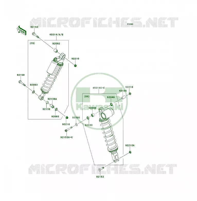 AMORTISSEUR Kawasaki QUAD 450 2008 KFX450R  KSF450B8F