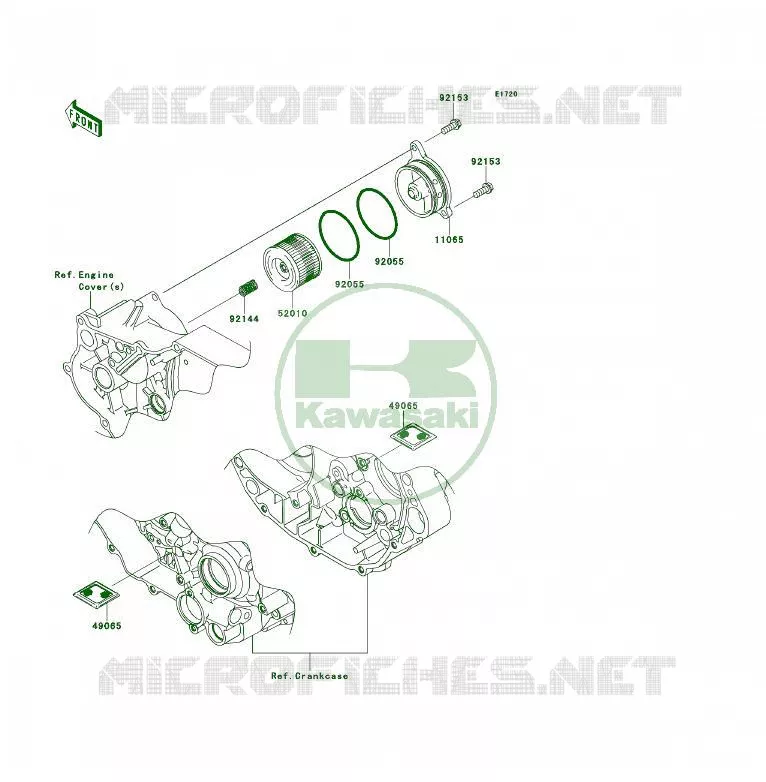 FILTRE &Agrave; HUILE Kawasaki QUAD 450 2008 KFX450R  KSF450B8F