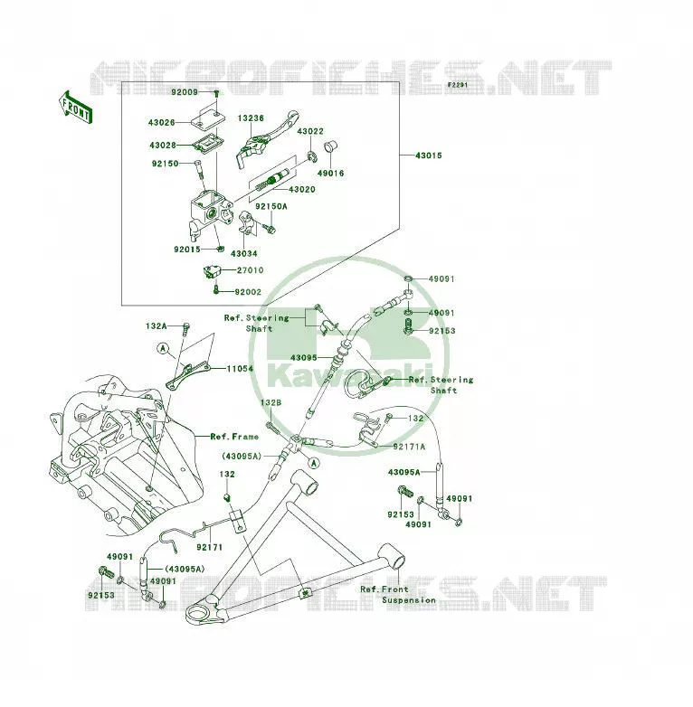 MAITRE CYLINDRE AV Kawasaki QUAD 450 2008 KFX450R  KSF450B8F