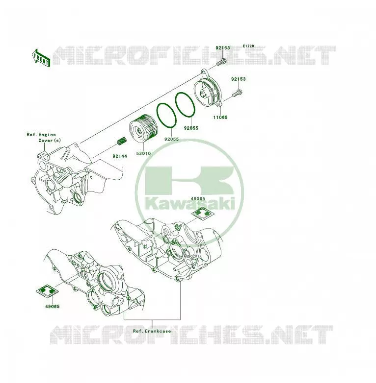 FILTRE &Agrave; HUILE Kawasaki QUAD 450 2008 KFX450R  KSF450B8FA