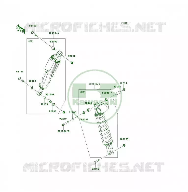AMORTISSEUR Kawasaki QUAD 450 2009 KFX450R  KSF450B9F
