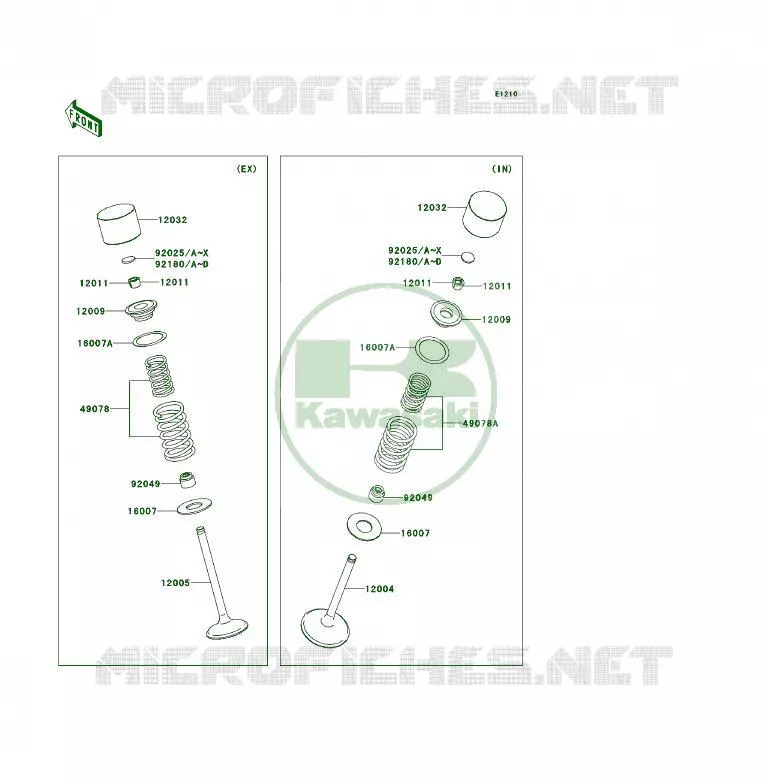 SOUPAPE Kawasaki QUAD 450 2009 KFX450R  KSF450B9F