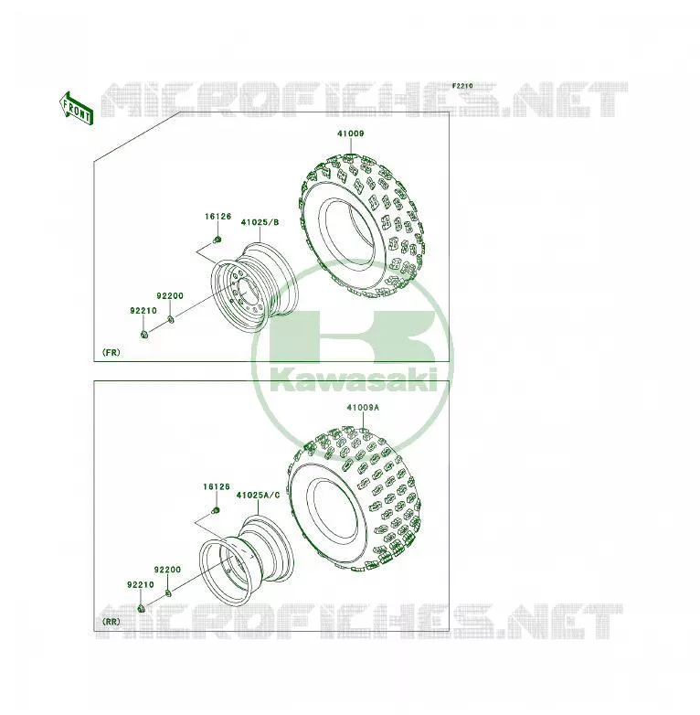 ROUE/PNEUS Kawasaki QUAD 450 2009 KFX450R  KSF450B9F