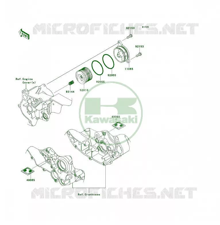 FILTRE &Agrave; HUILE Kawasaki QUAD 450 2009 KFX450R  KSF450B9FA