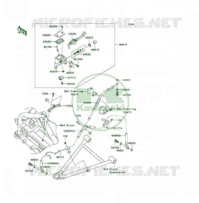 MAITRE CYLINDRE AV Kawasaki QUAD 450 2010 KFX450R  KSF450BAF