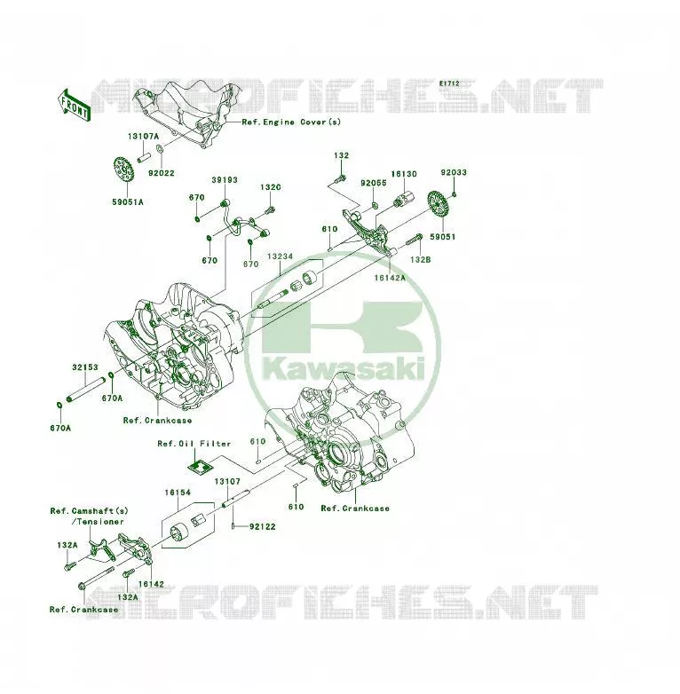POMPE A HUILE Kawasaki QUAD 450 2010 KFX450R  KSF450BAF