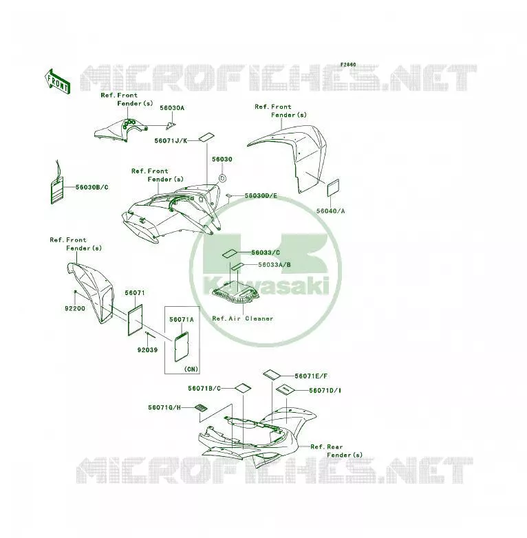 LABEL Kawasaki QUAD 450 2011 KFX450R  KSF450BBF