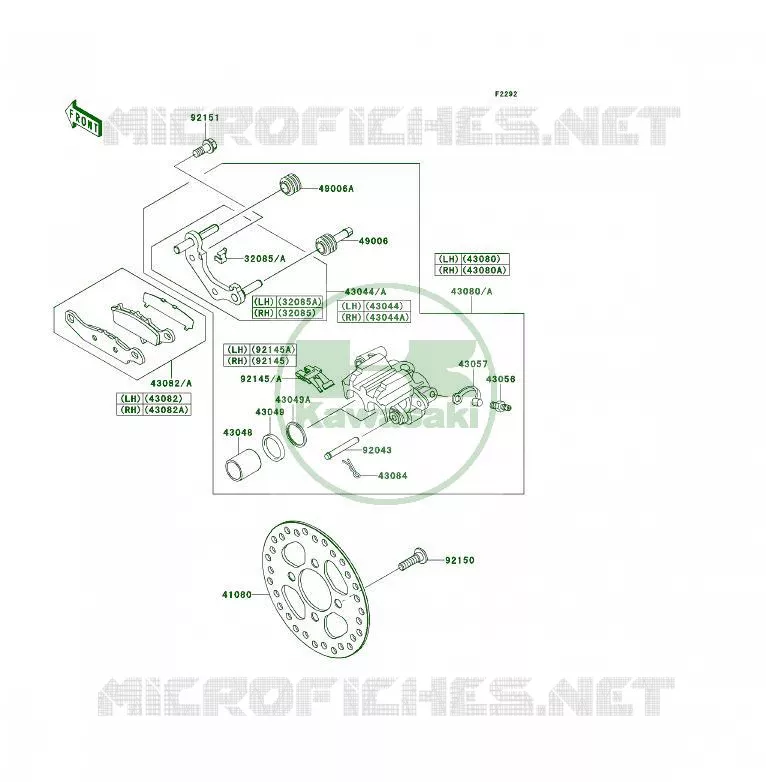 FREIN AVANT Kawasaki QUAD 450 2012 KFX450R  KSF450BCS